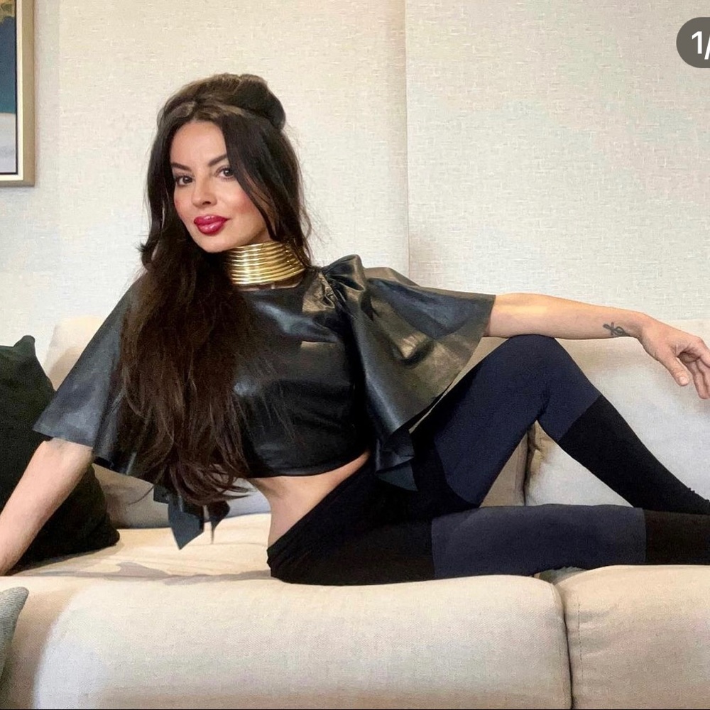 Color block black/grey leggings Norma Kamali